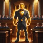 Illustration of a crypto-themed government official symbolizing U.S. crypto regulations and digital asset policies.